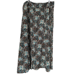 Vintage Floral Skirt Maxi Button Front Size 12 Cottagecore Prairie Y2K Bloomcore